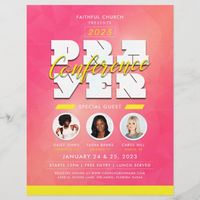 Prayerkonferenstjänsten för kvinnor reklamblad (Framsidan)