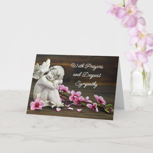 Prayers and Sympathy Angel Condolences Card Kort (Orkide)