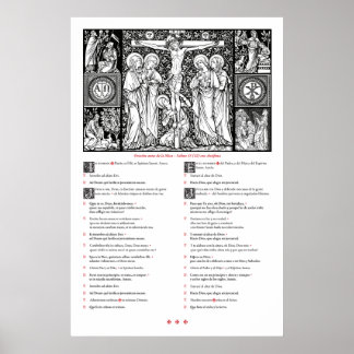 Prayers before Mass Poster (latinska och spanska)