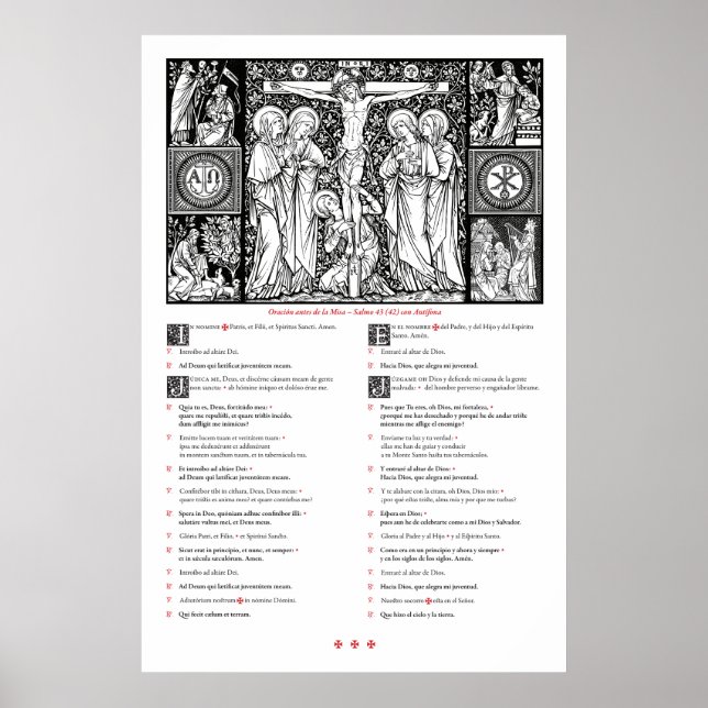 Prayers before Mass Poster (latinska och spanska) (Framsidan)
