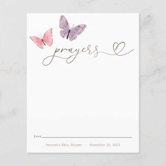 Prayers for Baby Butterfly Card (Framsida)