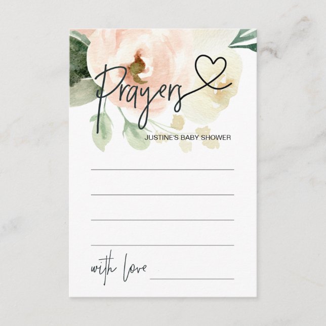 Prayers for Baby Neutralt Baby Shower Game Card Tilläggskort (Framsida)