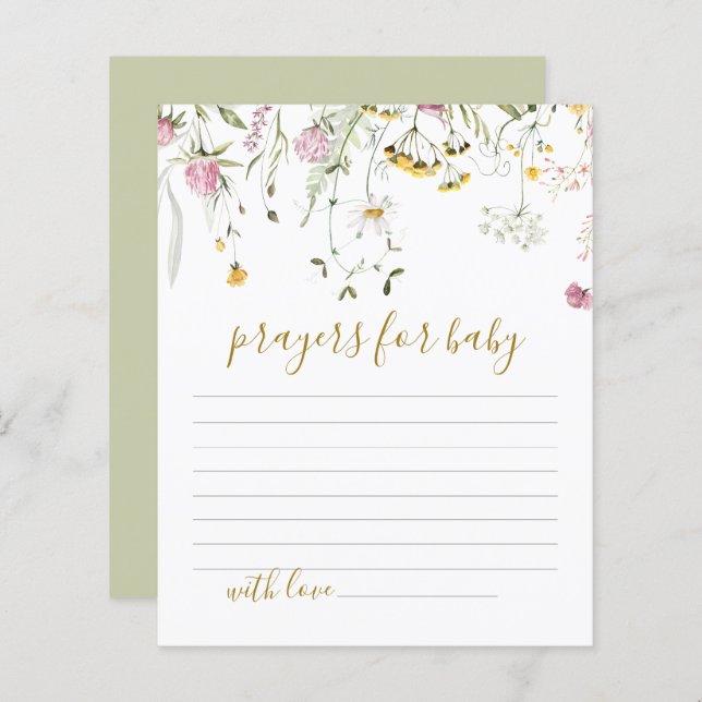 Prayers for Baby Shower Wildblommor (Fram/baksida)