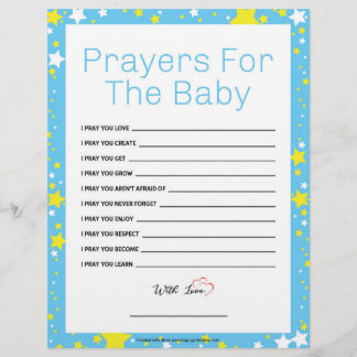 Prayers for Baby [Starry Night Blue] Brevhuvud