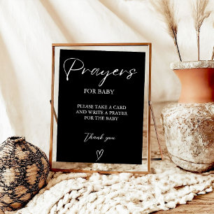 Prayers for Baby well Önskemål for Baby dusch Sign Poster