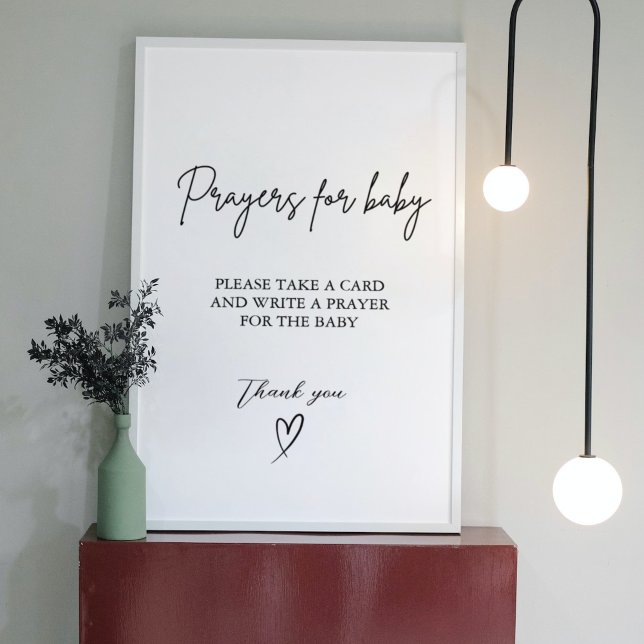 Prayers for Baby well Önskemål for Baby dusch Sign Poster (Skapare uppladdad)