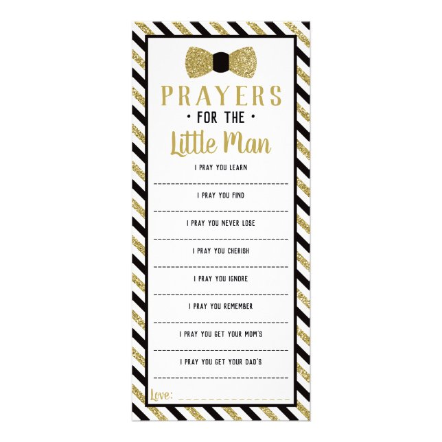 Prayers for the Little Man, Black, Faux Guld Reklamkort (Framsidan)