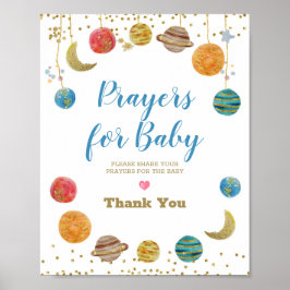 Prayers i Rymden vid Baby Guld Glitter Poster