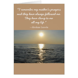Prayers Lincoln Quote Sympathy Card Hälsningskort