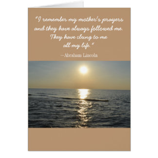 Prayers Lincoln Quote Sympathy Card Hälsningskort