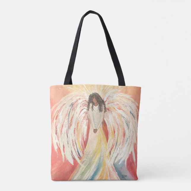 Praying Angel All-over-Print Tote Tygkasse (Baksida)