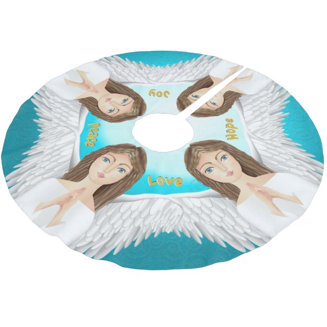 Praying Angel-jul Julgransmatta Borstad Polyester (Vinklad)