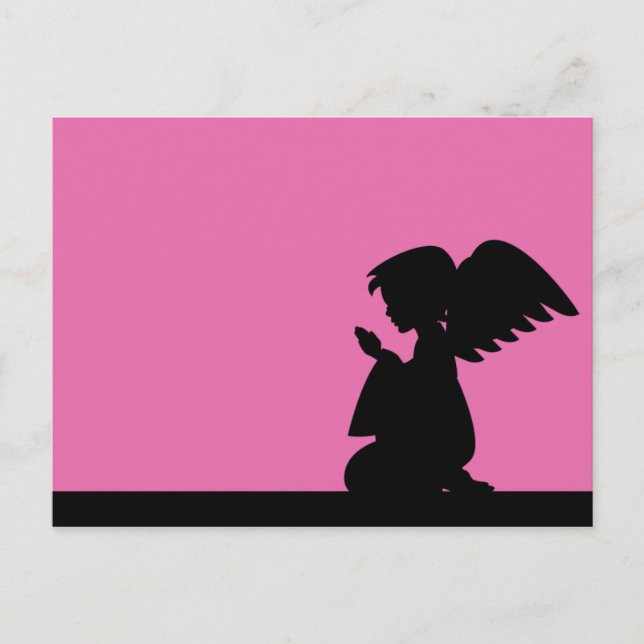 Praying Angel Postcard i Silhouette Vykort (Framsida)