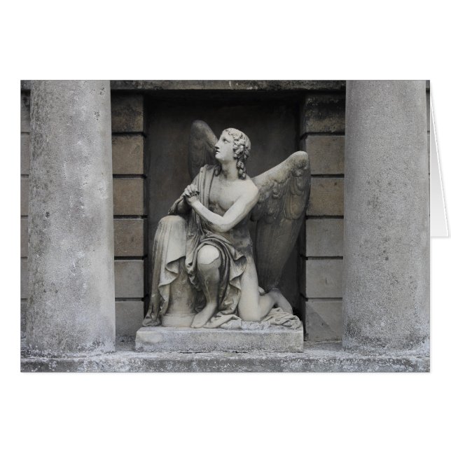 Praying Angel Sculpture Hälsningskort (Framsidan Horizontal)