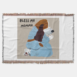 Praying Basset Hound Bless My Mommy  Filt