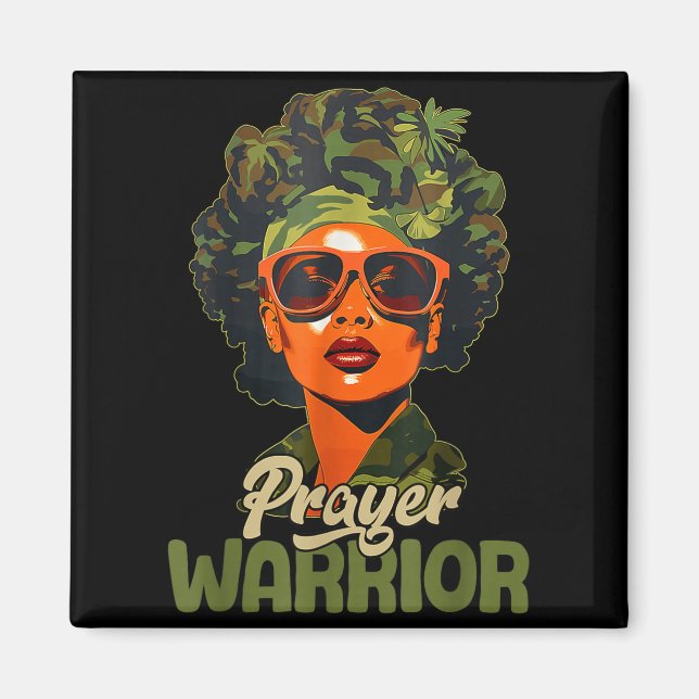 Praying Black Woman Afro Christian Sayings Prayer  Magnet (Framsidan)