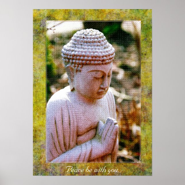 Praying Buddha Calming Art Poster (Framsidan)