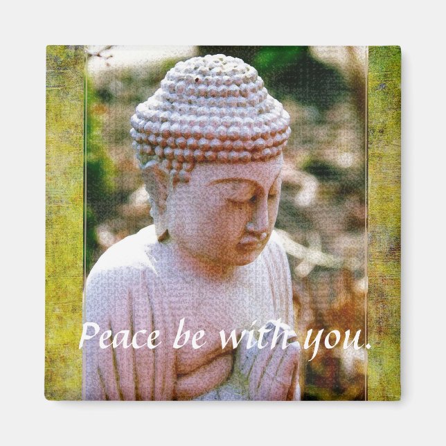 Praying Buddha Peace Quote Magnet (Framsidan)