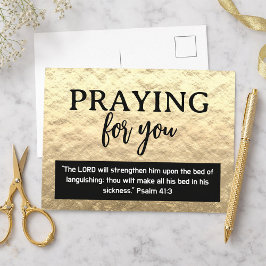 Praying For You Gold Get Well Soon Bible Verse Vykort