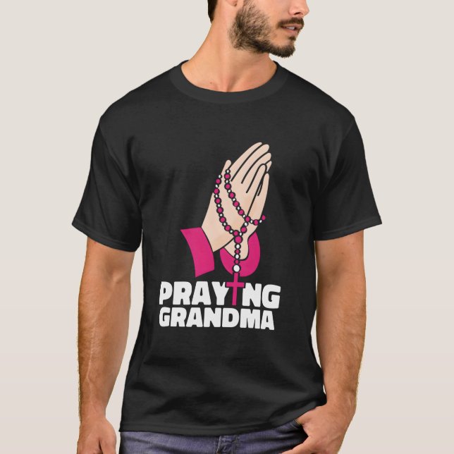 Praying Grandma Grandmother Christianity Christian T Shirt (Framsida)