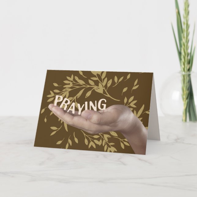 Praying Hand Religiösa Blesses vid Thanksgiving Kort (Framsida)