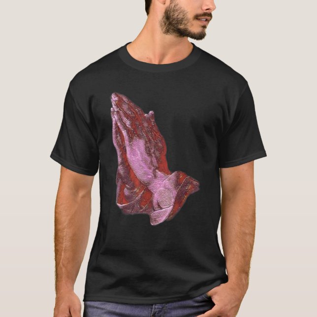 Praying Händer Amen Jesus 2 T Shirt (Framsida)