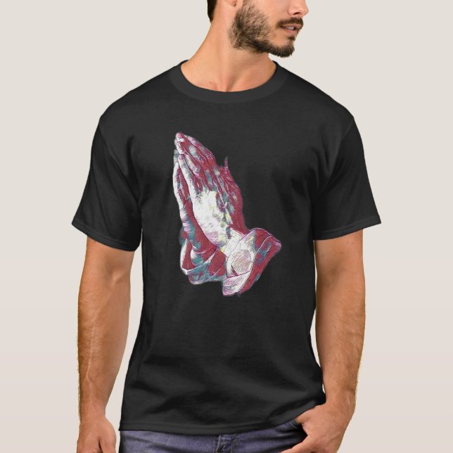 Praying Händer Amen Jesus Premium_2 T Shirt (Framsida)