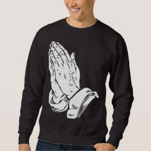 Praying Händer - Coola Christian religiösa Jesus Lång Ärmad Tröja