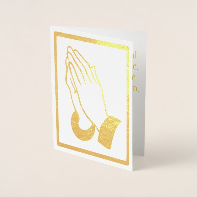 Praying Händer Folierat Kort (Framsida)