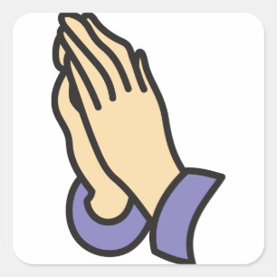 Praying Händer Fyrkantigt Klistermärke