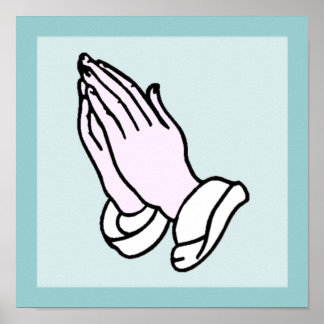 Praying Händer Gräns Stil Poster