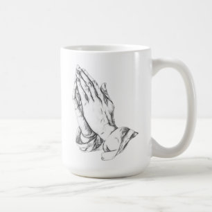 Praying händer kaffemugg