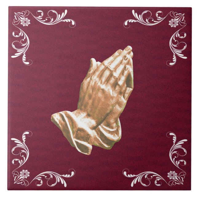 PRAYING HÄNDER KAKELPLATTA (Framsidan)
