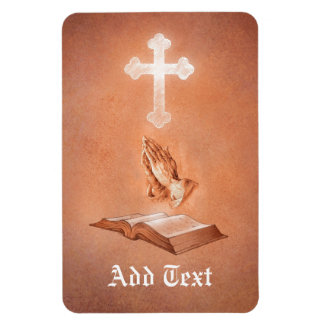 Praying Händer med Kor och Bible Magnet