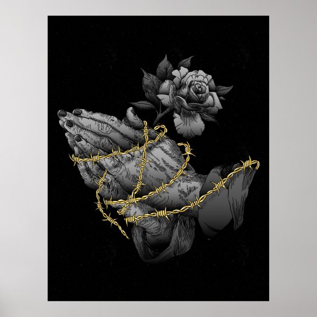 Praying Händer Poster (Framsidan)