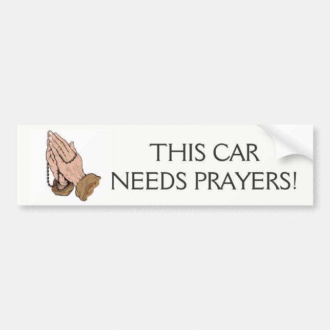 Praying Händer Rosary Bildekal (Framsidan)