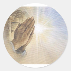 Praying Händer Runt Klistermärke