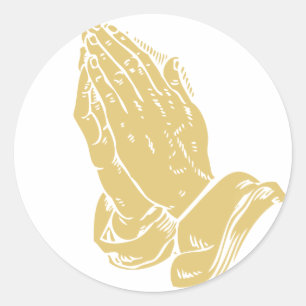 Praying Händer Runt Klistermärke