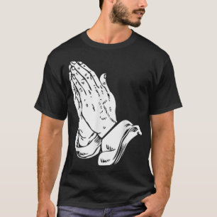 Praying Händer T Shirt - Coola Christian religiösa