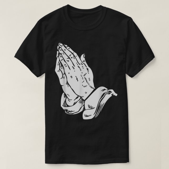 Praying Händer T Shirt Coola Christian religiösa J (Design framsida)