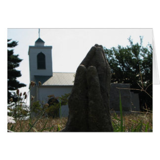 Praying Händer vid Church Hälsningskort