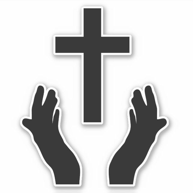 Praying Händer Vinyl Sticker Klistermärken (Framsida)