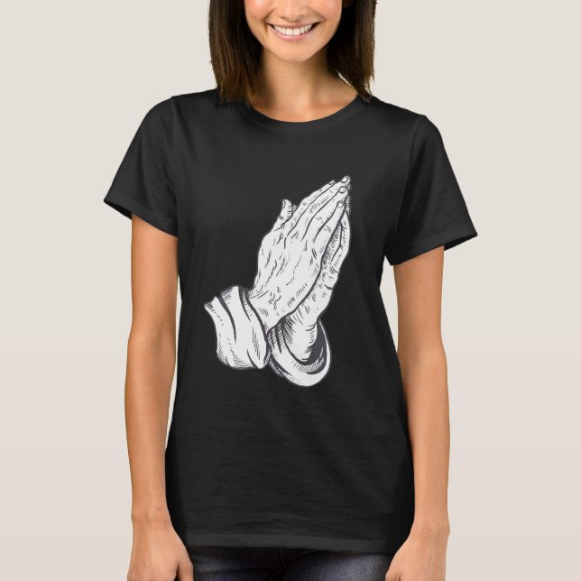 Praying Jesus Händer T Shirt (Framsida)