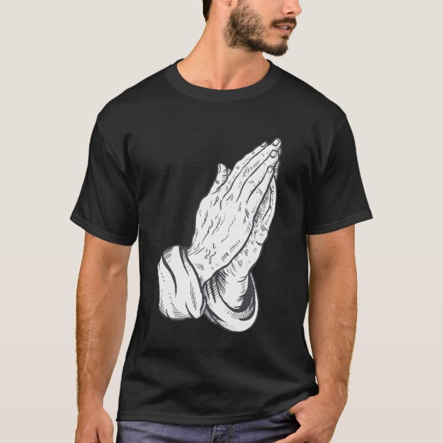 Praying Jesus Händer T Shirt (Framsida)