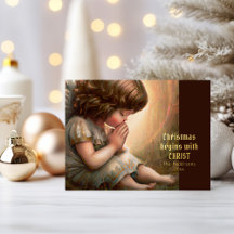 Praying Little Girl Angel Radiant Light Halo