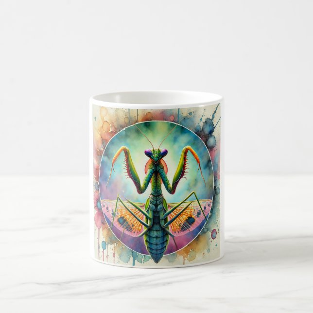 Praying Mantis 290824AREF149 - Watercolor Kaffemugg (Center)