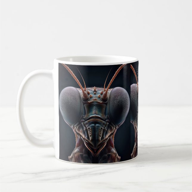 Praying Mantis Close Makro Kaffemugg (Vänster)