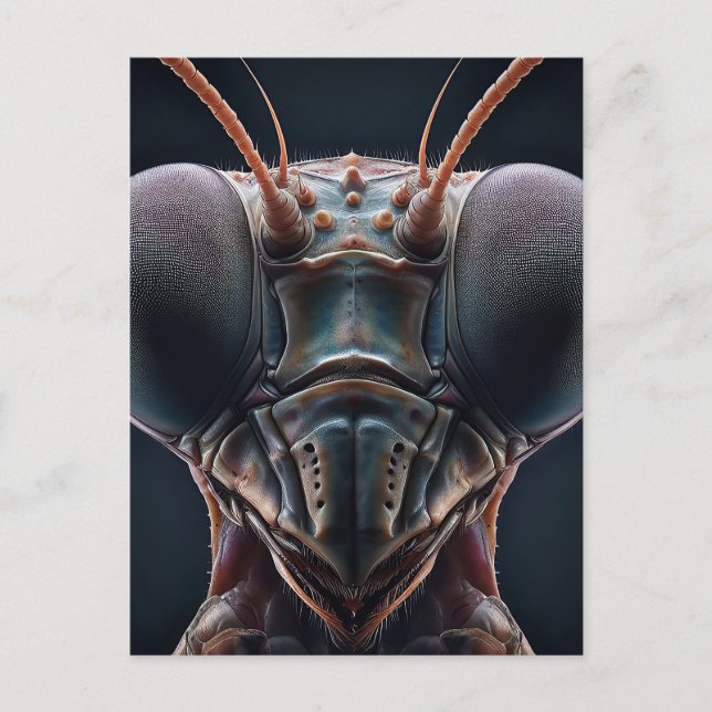 Praying Mantis Close Makro Vykort (Framsida)