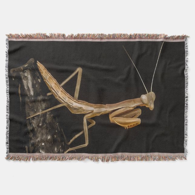 Praying Mantis Cute and Creepy Insekt Art Filt (Framsidan)