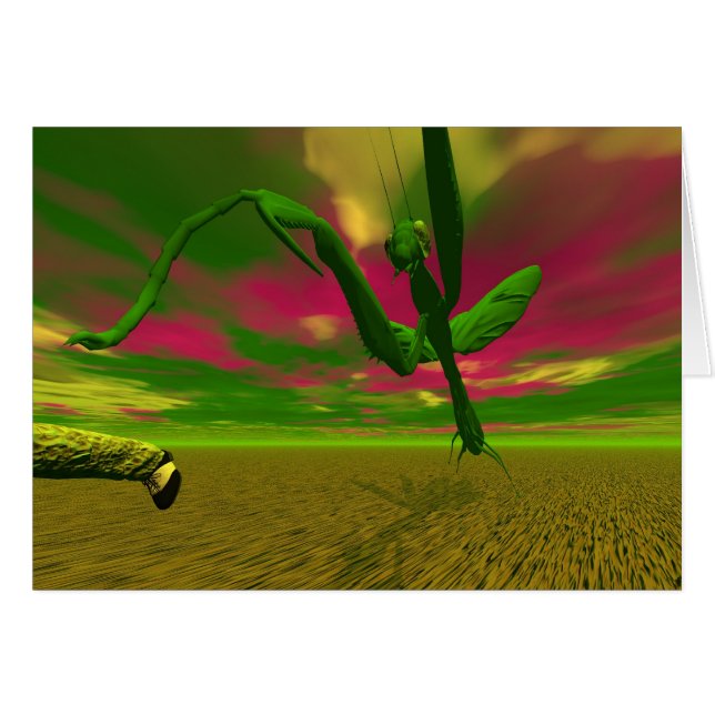 Praying mantis hälsningskort (Framsidan Horizontal)
